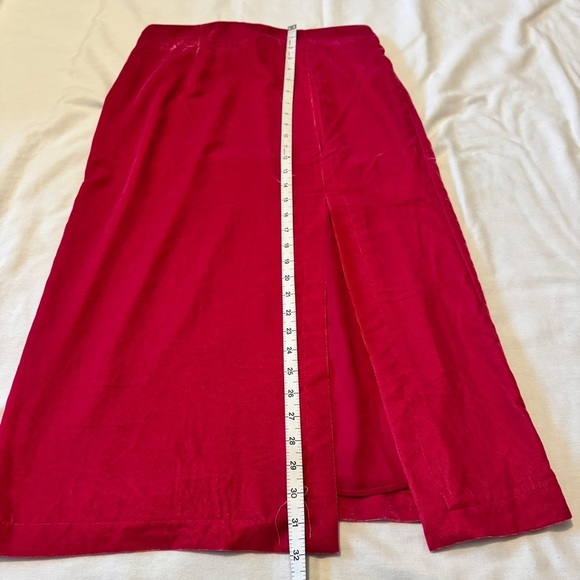 Rachel Zoe Medium Fuchsia Pink Velvet Midi Skirt ~ Festive Valentine’s Party - Picture 5 of 6